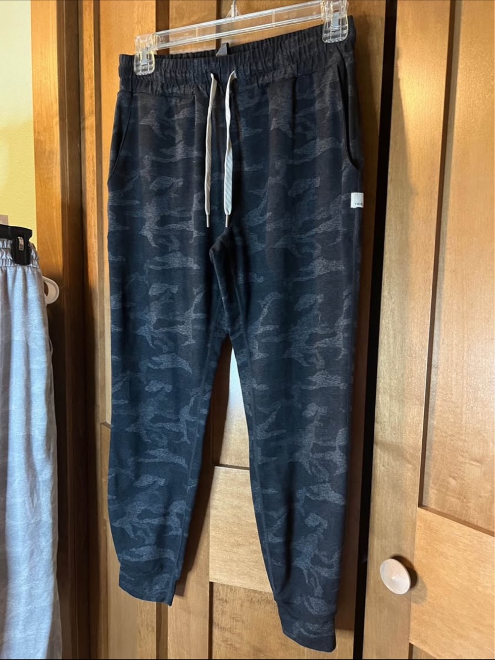 Vuori Black Camo Joggers with White Drawstring
